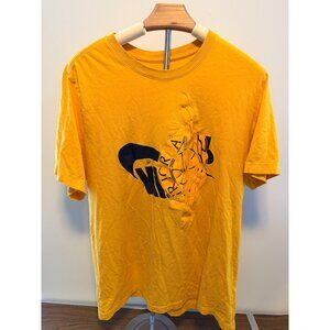 Air Jordan Wings Logo Mens T Shirt Large Yellow Nike Tee Basketball